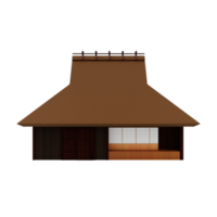 maison de dessin animé stylisée au toit de chaume png