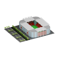 Cartoon isometric stadium model isolated png