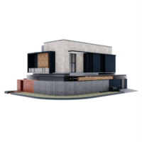 3d modern huis geïsoleerd png