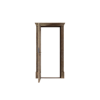 puerta abierta de madera de hormigón aislada png