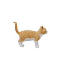3d yellow kitty cat isolated png