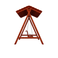3d wooden swing isolated png