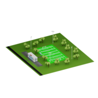 Cartoon isometric stadium model isolated png