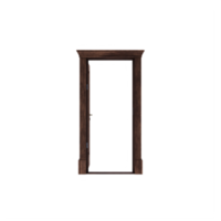 puerta abierta de madera de nogal aislada png