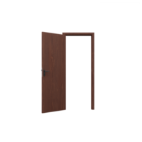 puerta abierta de roble detallada aislada png