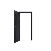 marco y puerta abierta interior negro png