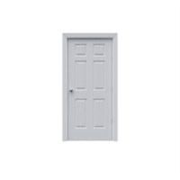 puerta cerrada blanca de 6 paneles aislada png