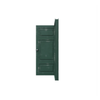 puerta abierta verde aislada png