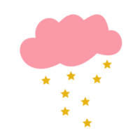 pink cloud with rain star png