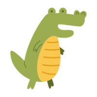 lindo cocodrilo en estilo de dibujos animados png