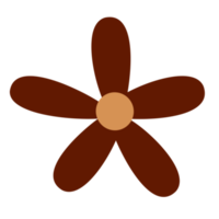 brown floral illustration for ornament png