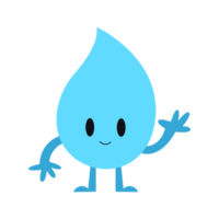 schattig blauw water karakter png