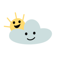 smile sun and cloud in cute character png