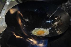 wok rice spaghetti cooking photo