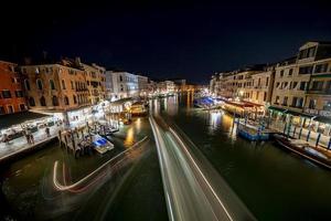 VENICE, ITALY - SEPTEMBER 15 2019 - Canal Grande night view from Rialto bridge photo