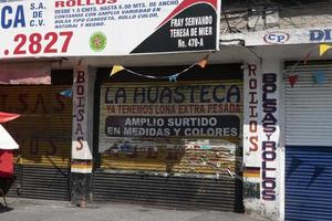 MEXICO CITY, MEXICO - NOVEMBER 5 2017 - People at town street market photo