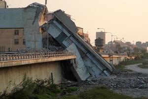 morandi collapsed bridge in genoa photo