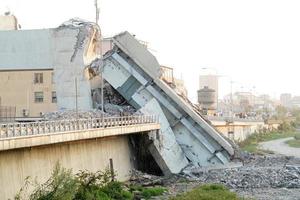 morandi collapsed bridge in genoa photo