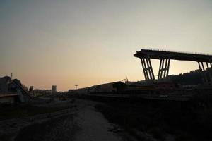 morandi collapsed bridge in genoa photo