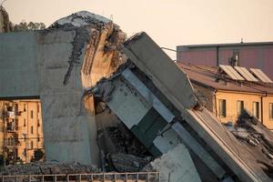 morandi collapsed bridge in genoa photo