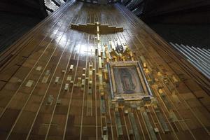 MEXICO CITY, MEXICO - NOVEMBER 4 2017 - Pilgrims at Guadalupe Cathedral photo