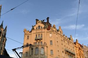 Prague old buildings view panorama photo