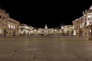 Triest main place night view in christmas season photo