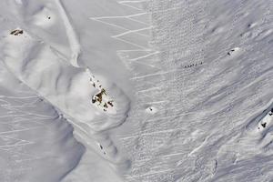 backcountry skiing trails snow detail photo