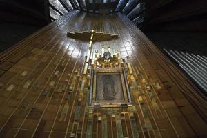 MEXICO CITY, MEXICO - NOVEMBER 4 2017 - Pilgrims at Guadalupe Cathedral photo