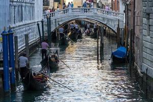 VENICE, ITALY - SEPTEMBER 15 2019 - Lot of Gondola in Venice detail photo