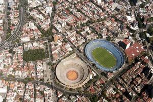 mexico city stadium aerial view cityscape panorama photo