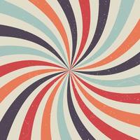 Colourful twirl retro burst background. Vector illustration for swirl design. Vintage grunge summer, circus and carnival backdrop.