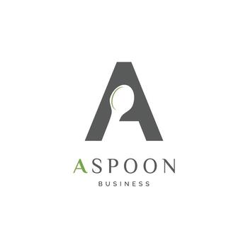 Initial Letter A Spoon or Restaurant Icon Logo Design Template vector