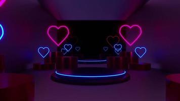 Valentine Heart Neon Display Background video