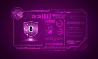 fondo de pantalla de tecnología hud moderna con candado vector