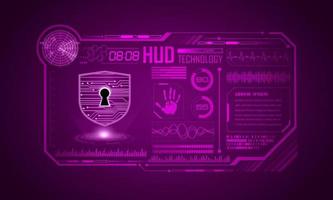 Modern HUD Technology Screen Background with padlock vector