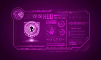 fondo de pantalla de tecnología hud moderna con candado vector