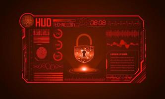 xxxxxModern HUD Technology Screen Background with padlock vector