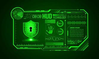 Modern HUD Technology Screen Background with padlock vector