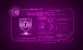 fondo de pantalla de tecnología hud moderna con candado vector