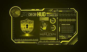 Modern HUD Technology Screen Background with padlock vector