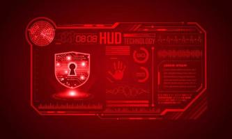 Modern HUD Technology Screen Background with padlock vector