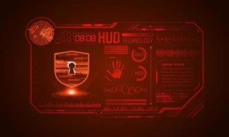 Modern HUD Technology Screen Background with padlock vector