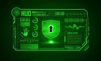 Modern HUD Technology Screen Background with padlock vector