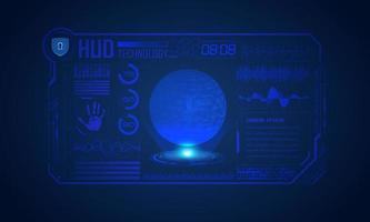 Modern HUD Technology Screen Background with blue globe vector