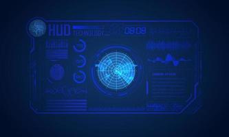 Modern HUD Technology Screen Background with blue globe vector