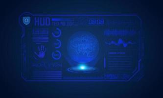 Modern HUD Technology Screen Background with blue globe vector