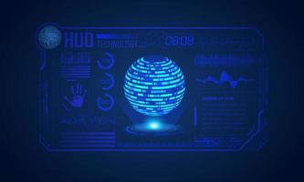 Modern HUD Technology Screen Background with blue globe vector