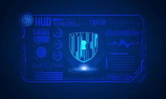 Modern HUD Technology Screen Background with padlock vector