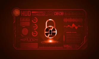 xxxxxModern HUD Technology Screen Background with padlock vector